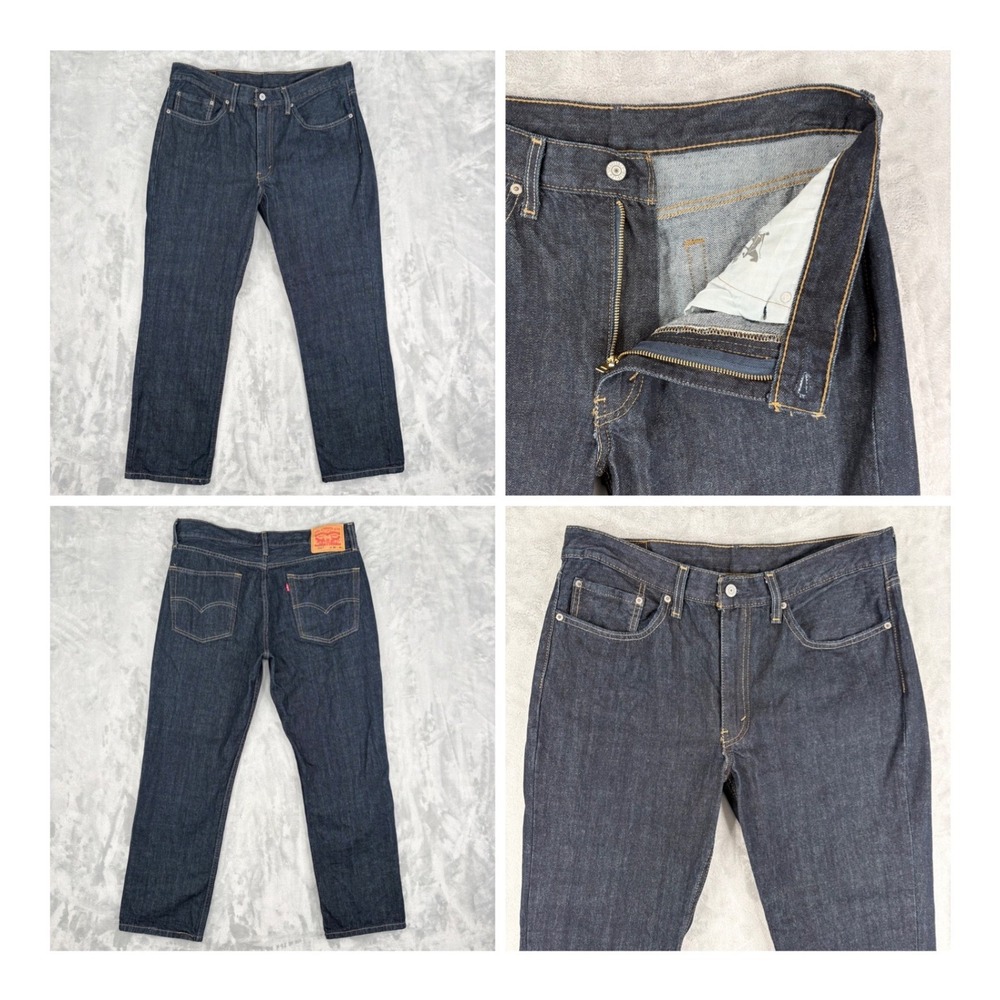 Levi's‎ Jeans Men 36x30 (Fit 34x28) Dark Wash 514 Straight Fit Denim 100% Cotton